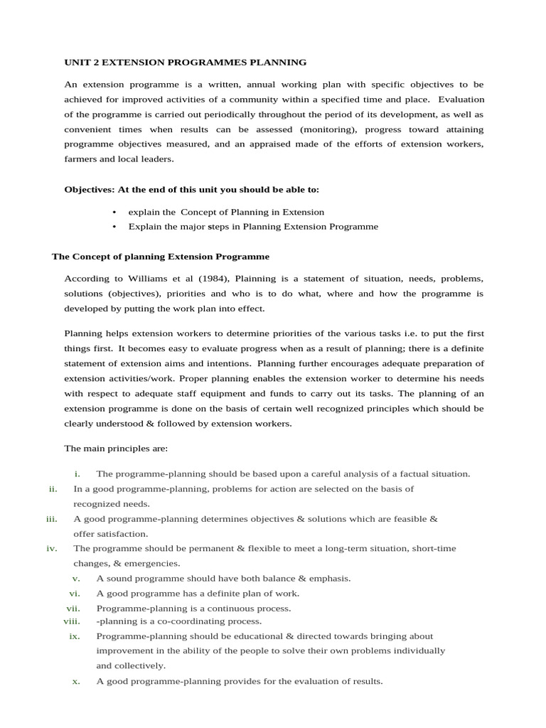 Planning Effective Extension Programmes | PDF | Policy | Evaluation