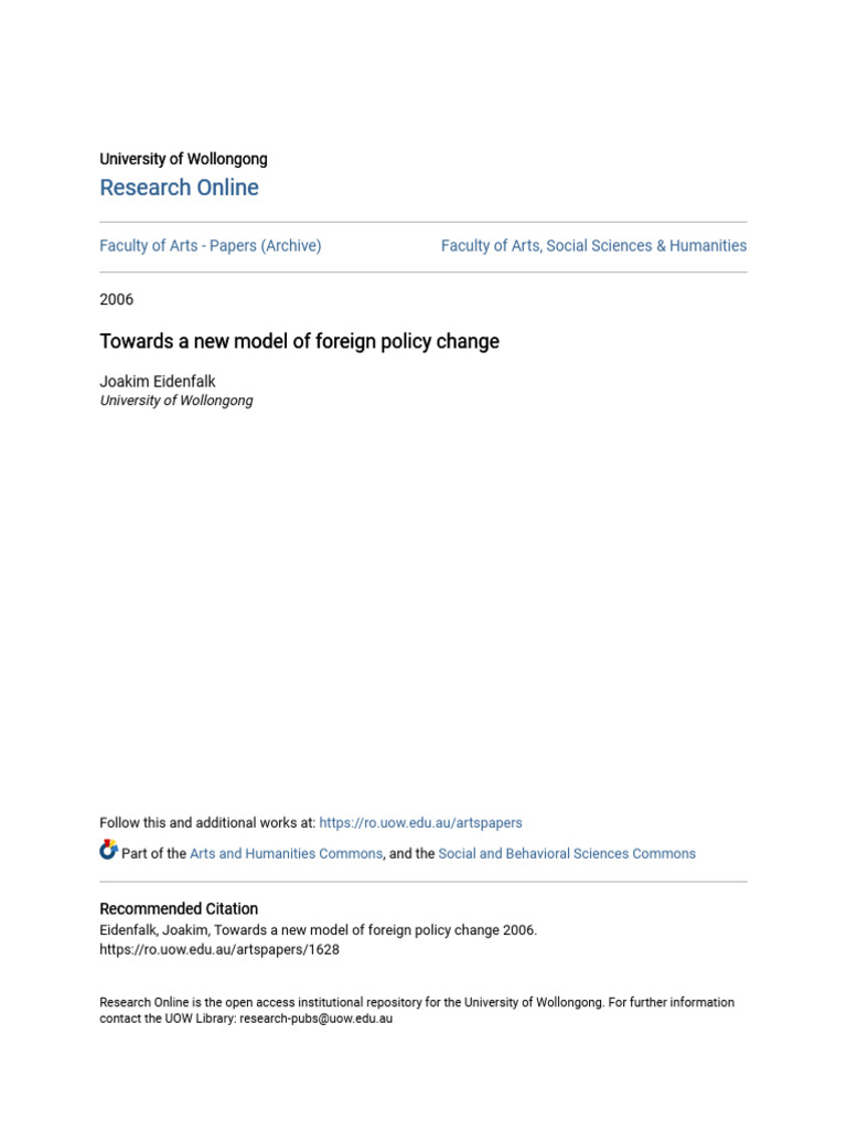 New Model for Foreign Policy Change | PDF | Policy | Public Opinion