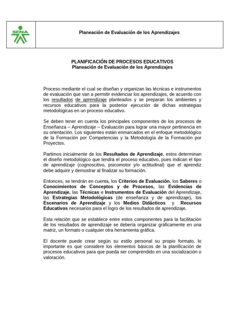 Planeación de Evaluación Educativa | PDF | Evaluación | Aprendizaje