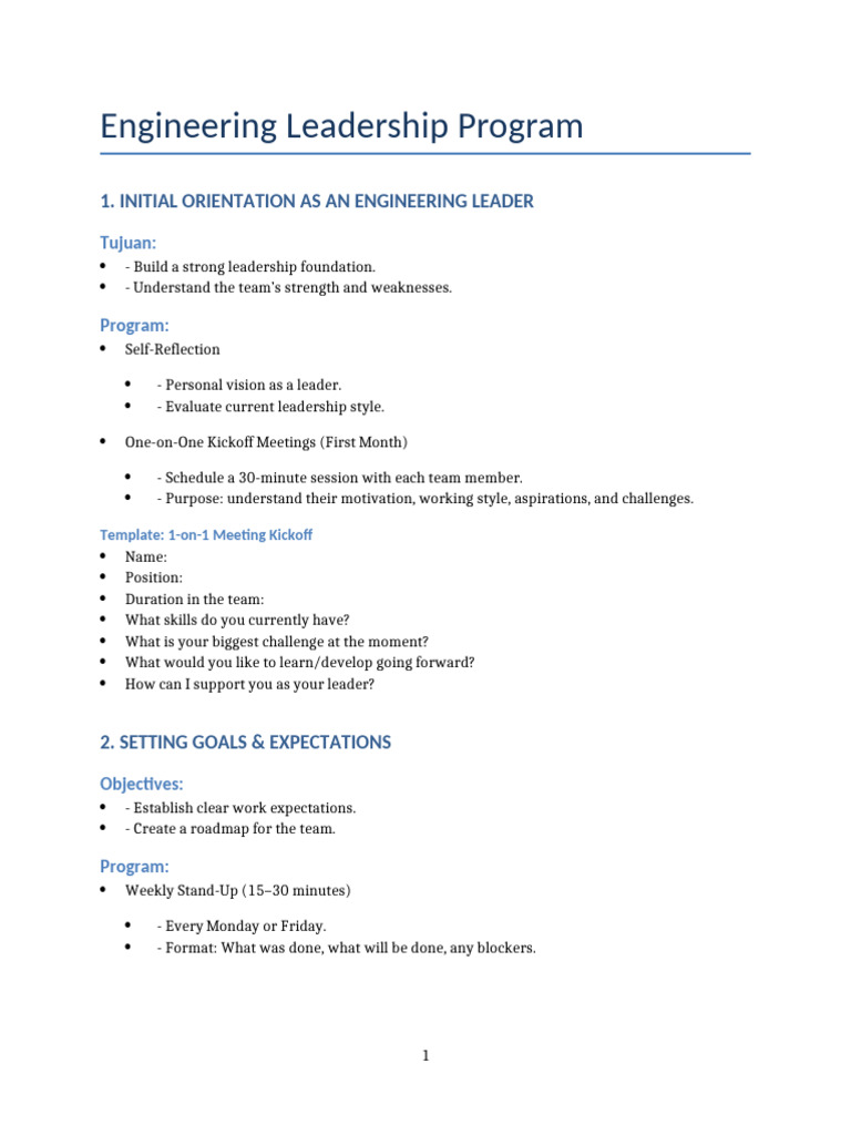 Engineering Leadership Program Overview | PDF | Leadership | Evaluation