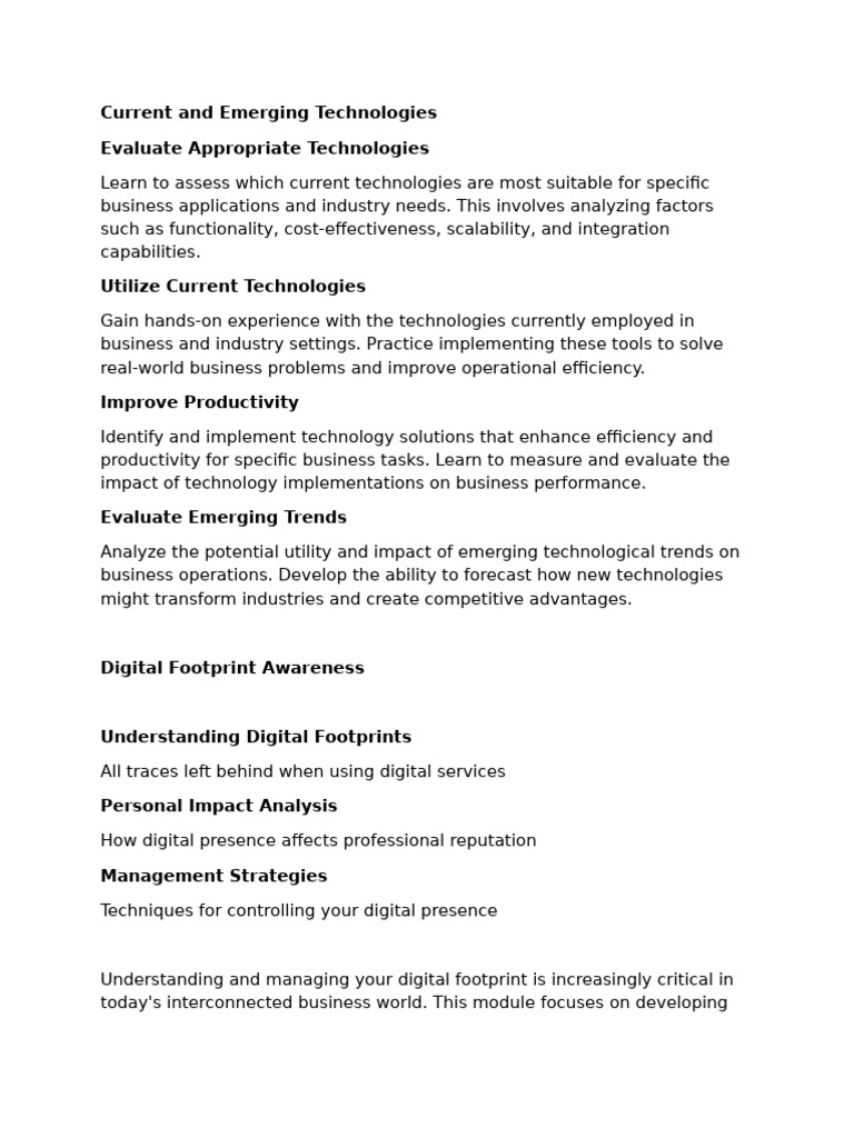 Evaluating Current and Emerging Tech | PDF | Communication | Nonverbal ...