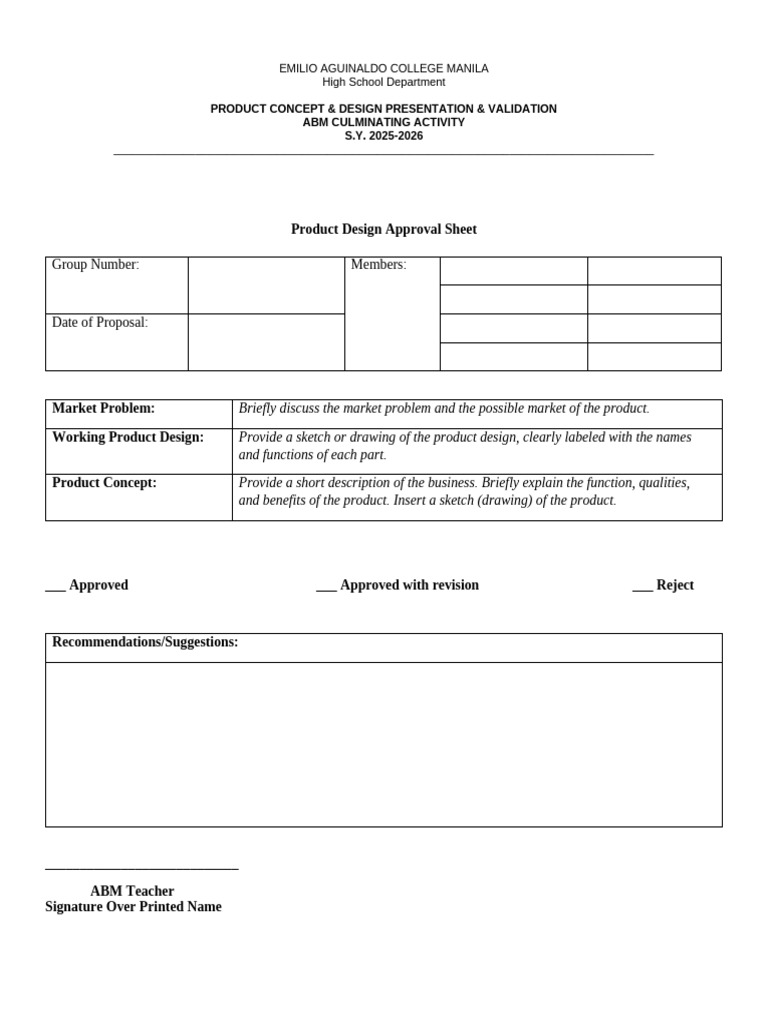 ABM Product Design Presentation Guide | PDF