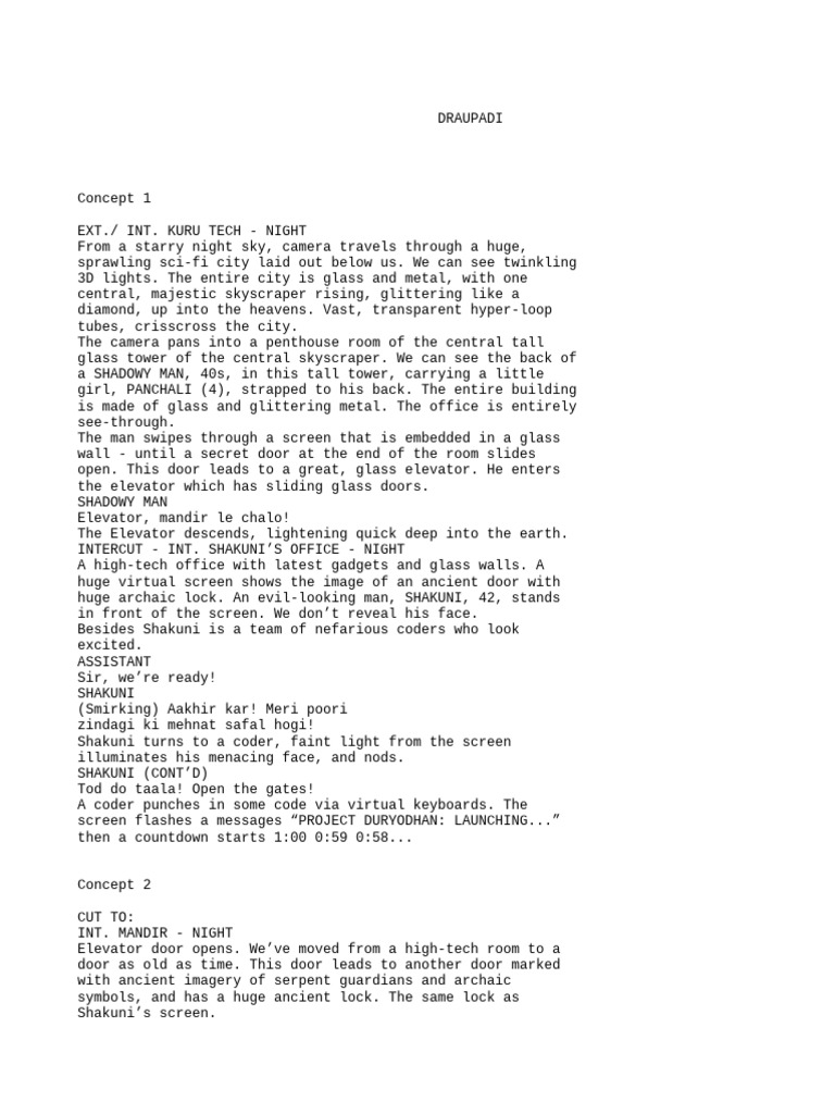 Draupadi Script | PDF