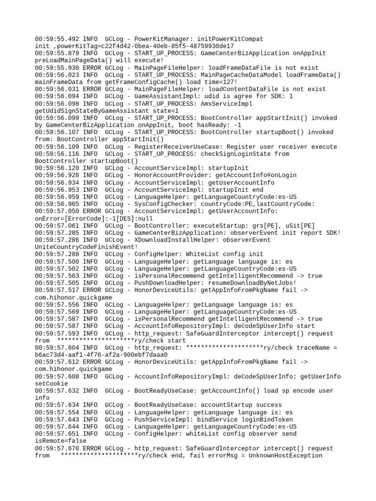 GameCenter Initialization Log Analysis | PDF | Internet Protocols ...