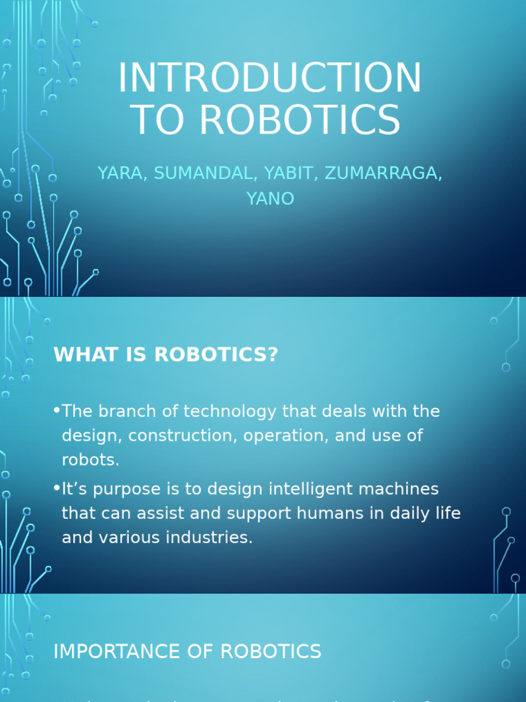 Introduction to Robotics Overview | PDF