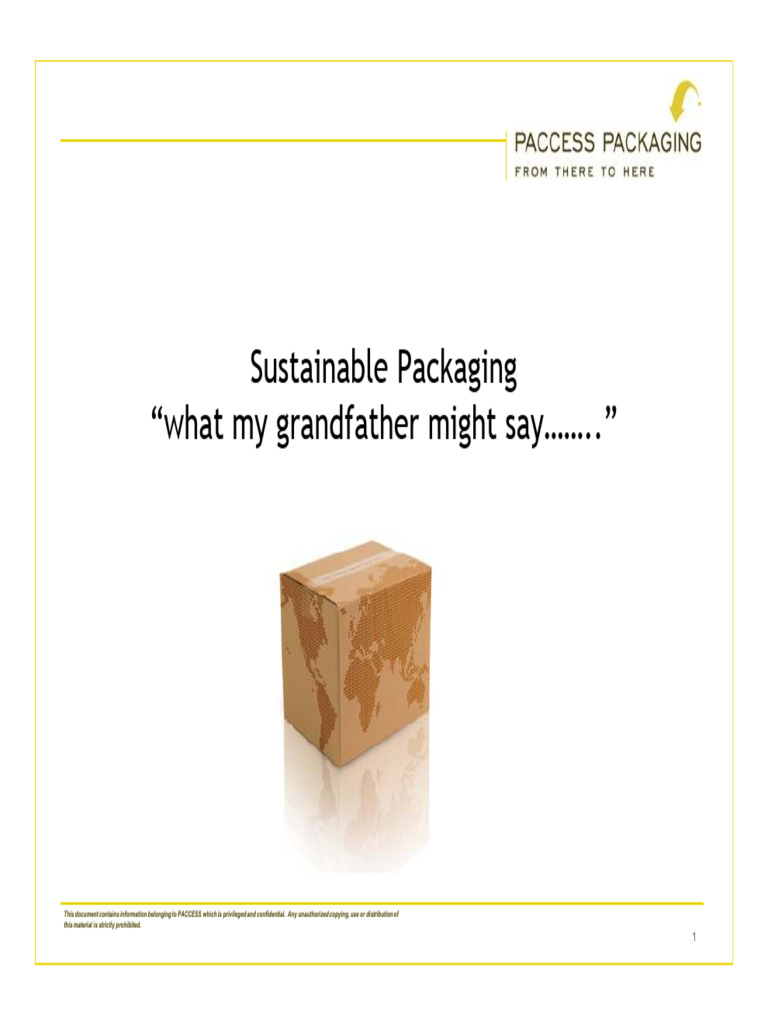 PACCESS Sustainable Packaging Insights | PDF | Supply Chain | Cargo