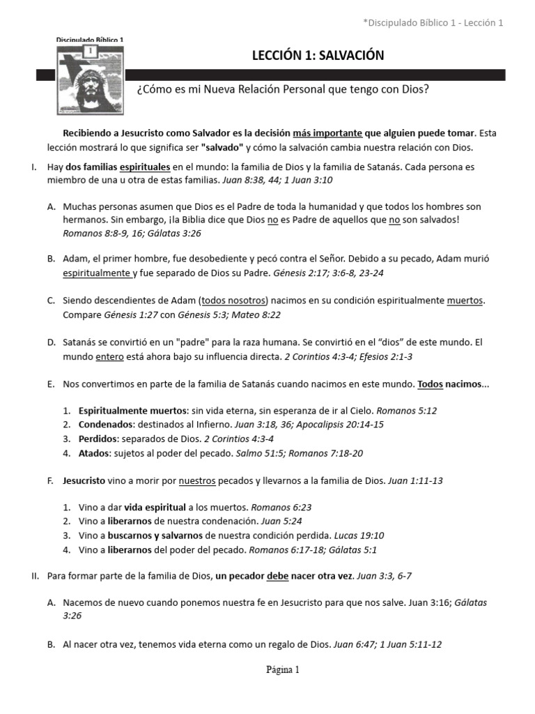 FBC D1 L1 La Salvacion | PDF | Pecado | Epístola a los romanos
