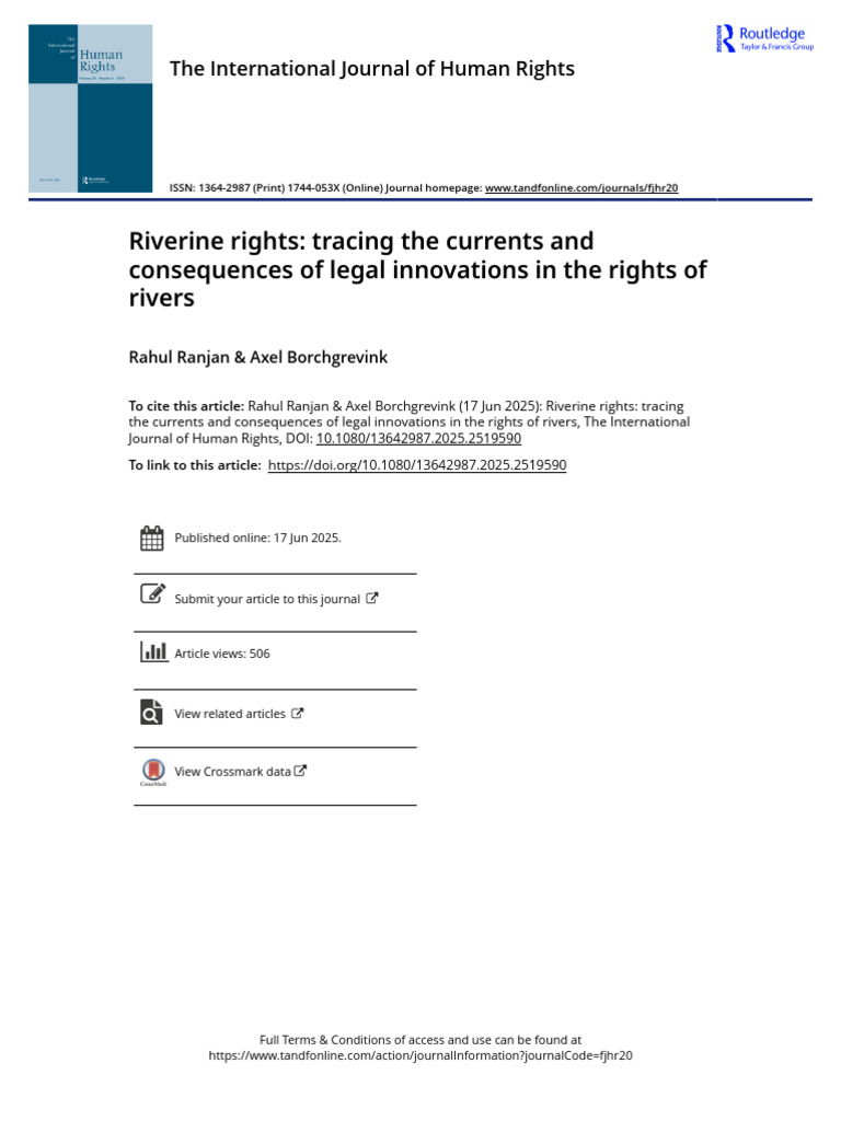 Riverine Rights Tracing The Currents and Consequences of Legal ...