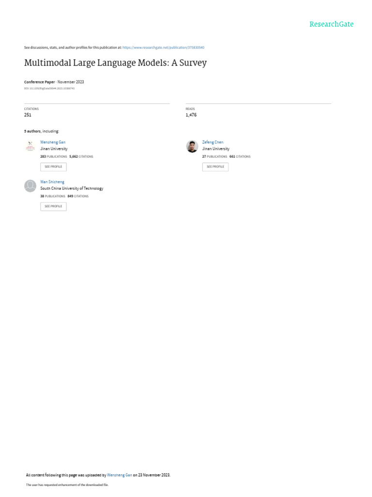 Multimodal Large Language Models Survey | PDF | Computer Vision | Deep ...