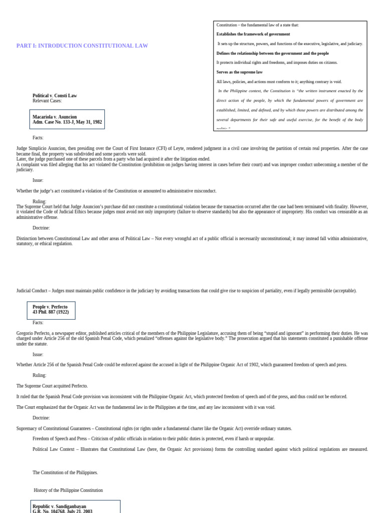 Philippine Constitutional Law Overview | PDF | Constitutional Amendment ...