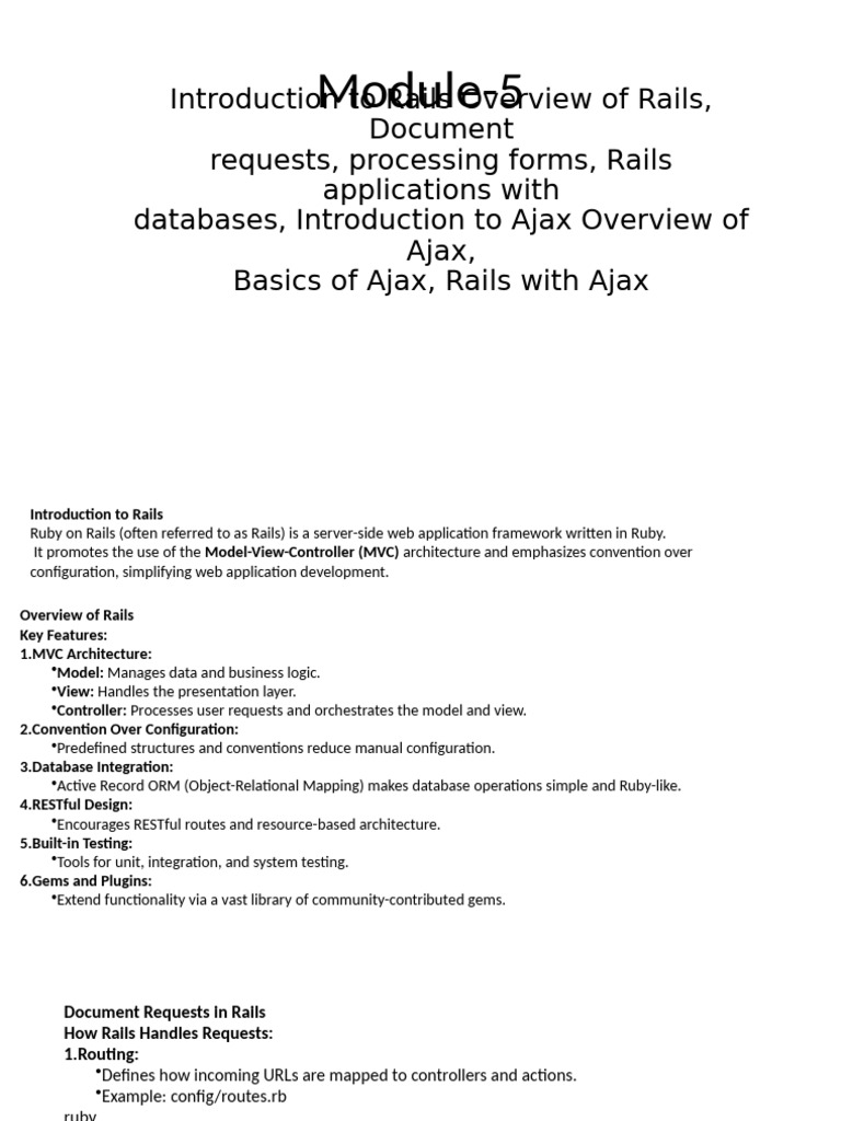 Module 5 | PDF | Ruby On Rails | Model–View–Controller
