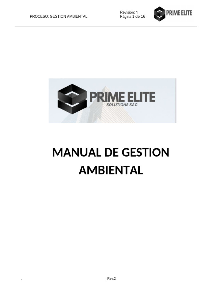 Manual de Gestión Ambiental ISO 14001 | PDF | Planificación | Entorno ...