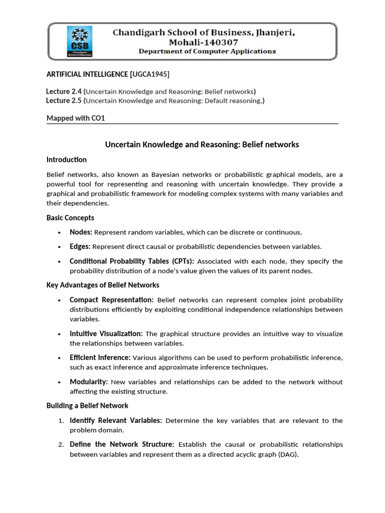 Belief Networks and Default Reasoning | PDF | Bayesian Network ...