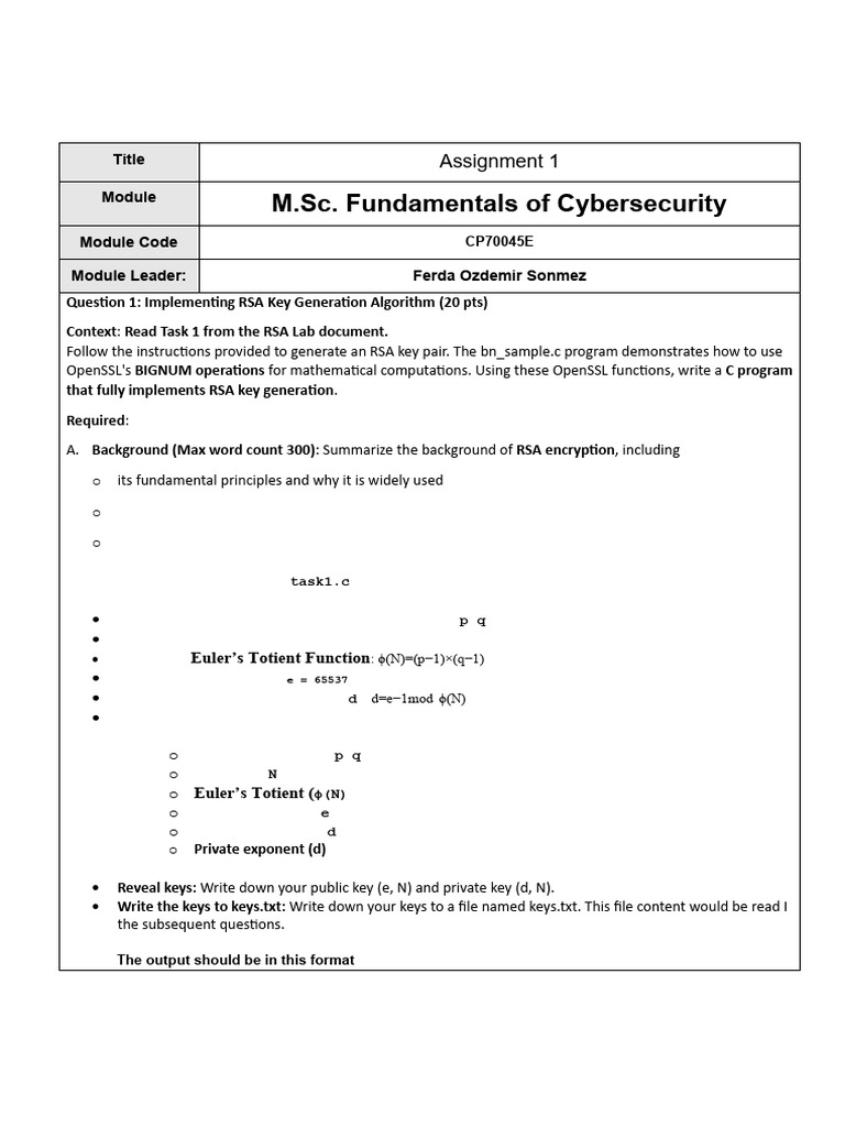 Assignment1 MSC Fundamentals of Cybersecurity V1 Draft | PDF ...