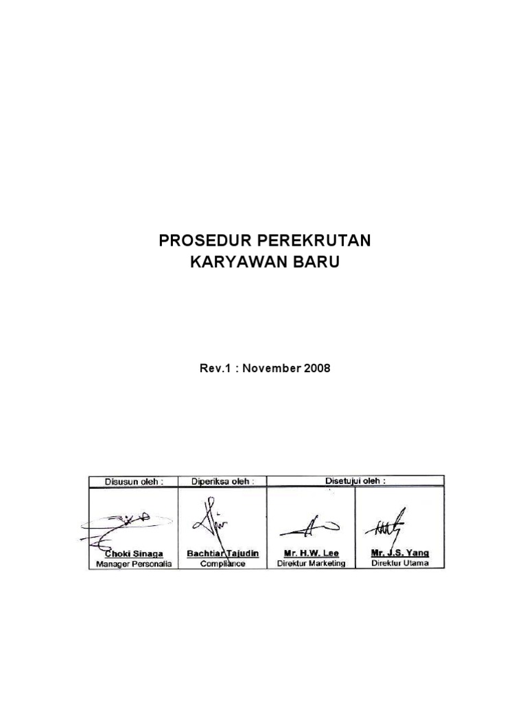 Prosedur penerimaan karyawan