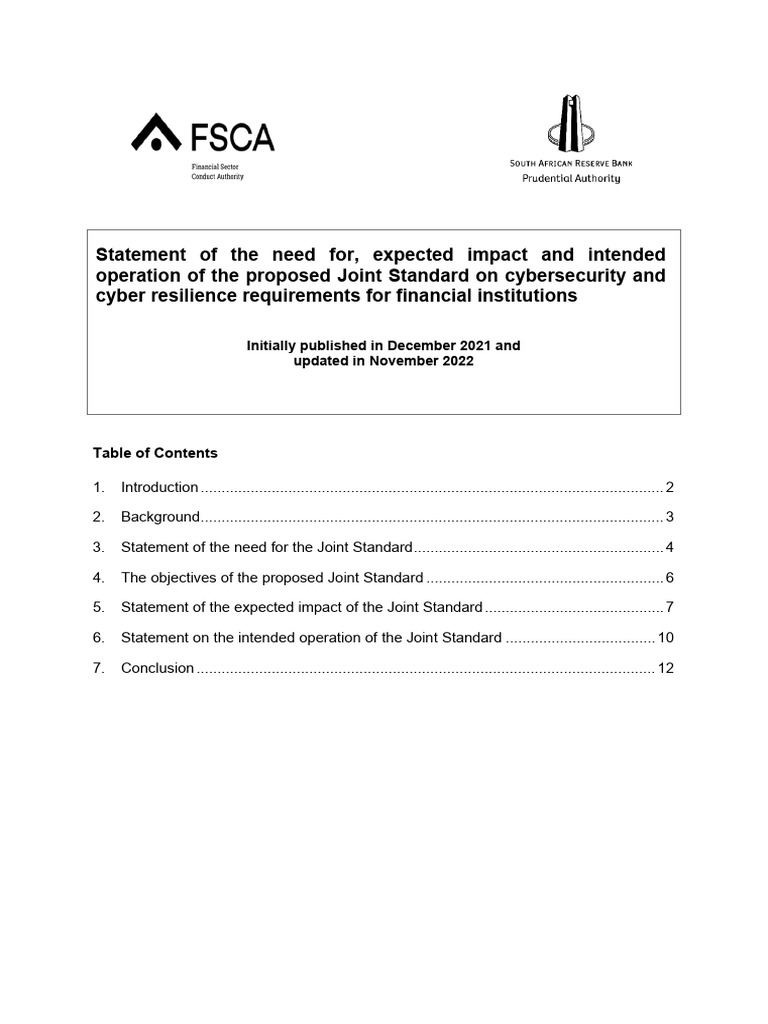 Joint Cybersecurity Standard for Finance | PDF | Computer Security ...