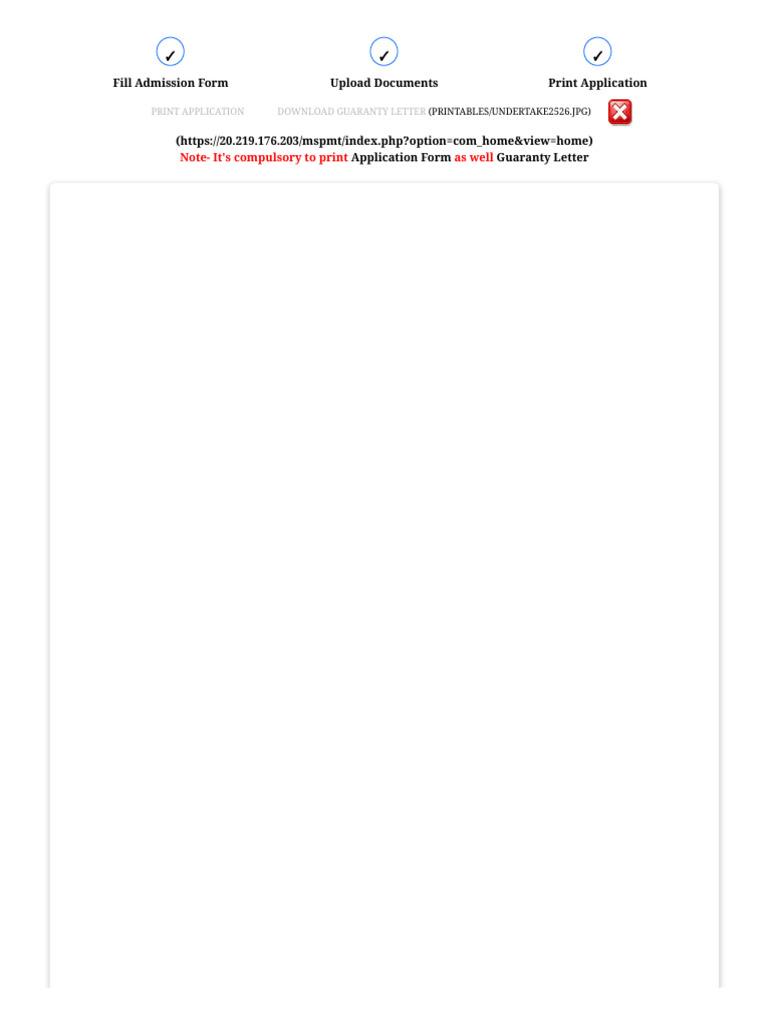 MSPM ERP Admission Process Overview | PDF