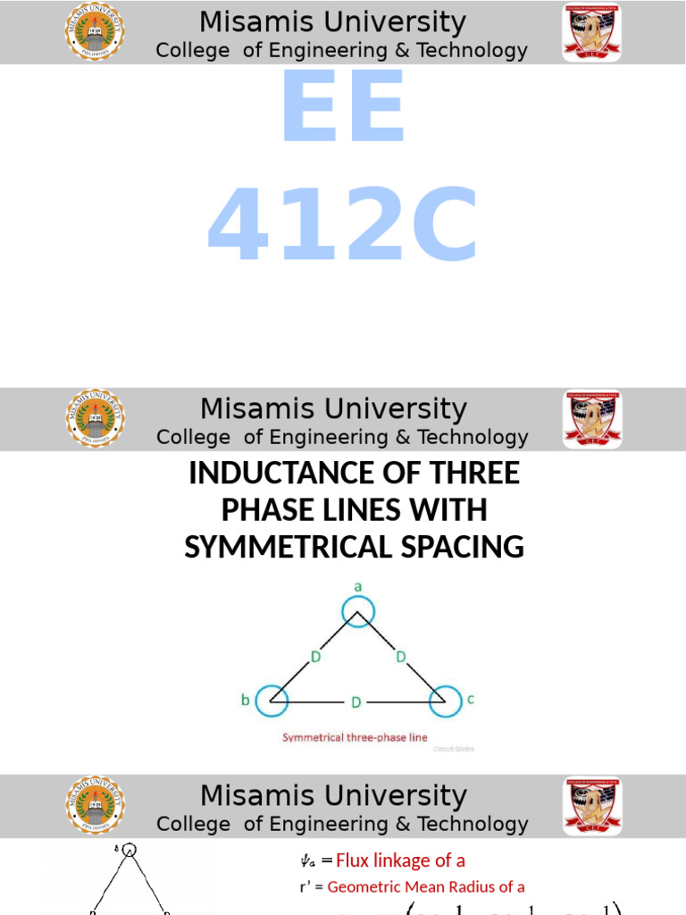 Inductance Three Phase Line | PDF | Inductance | Electric Power