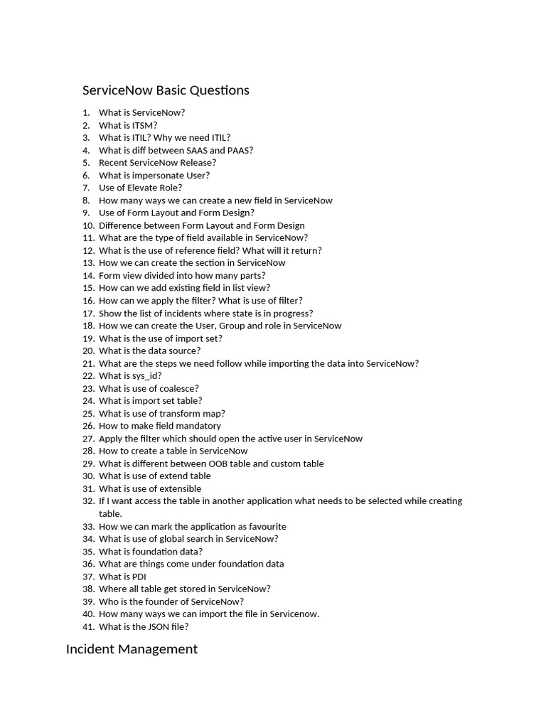 ServiceNow Admin Mock Interview | PDF | Computer Engineering | Software