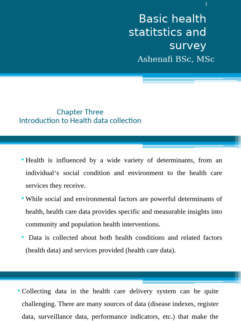 Health Data Collection and Analysis Guide | PDF | Statistics | Data ...