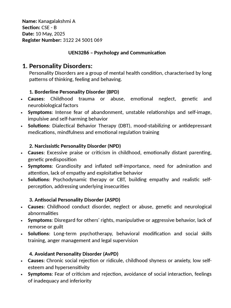 Understanding Personality & Clinical Disorders | PDF | Mental Disorder ...