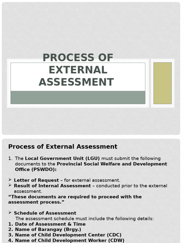 External Assessment Process for LGUs | PDF | Child Development
