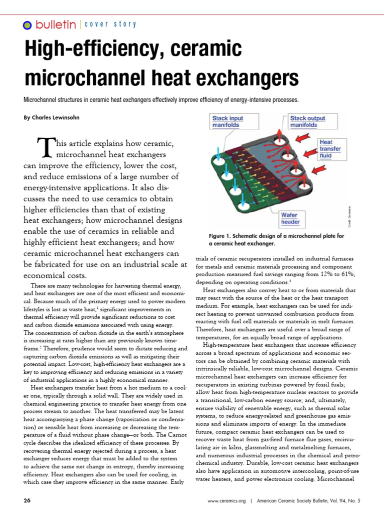 Ceramic Microchannel Heat Exchangers | PDF | Heat Exchanger | Heat