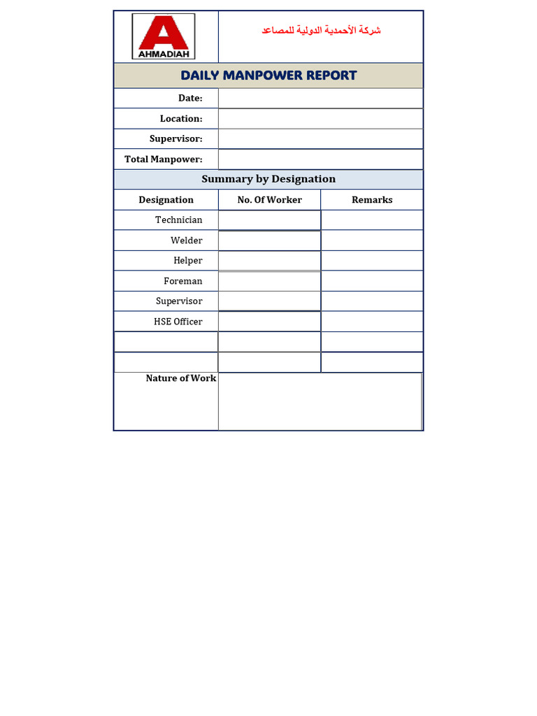Daily Manpower Report | PDF