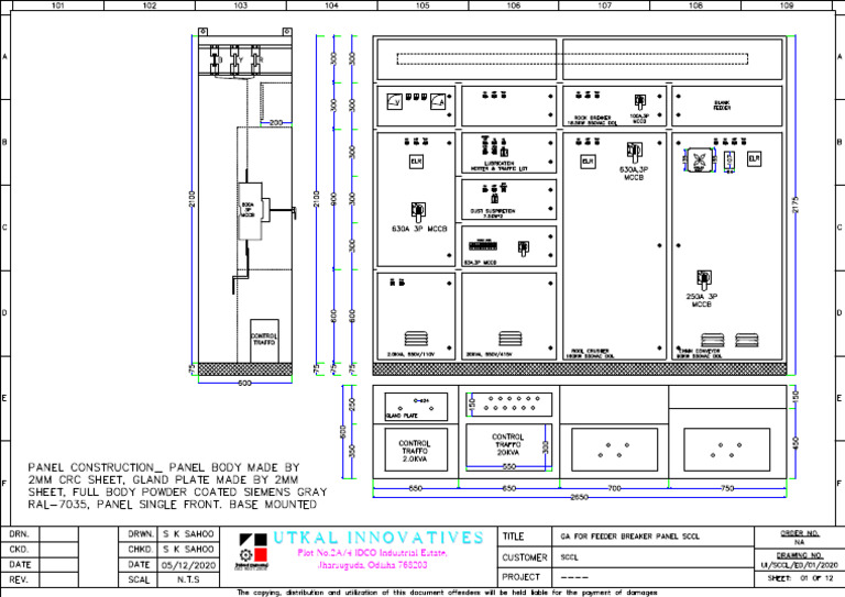 MCC Panel Ga Drawing | PDF