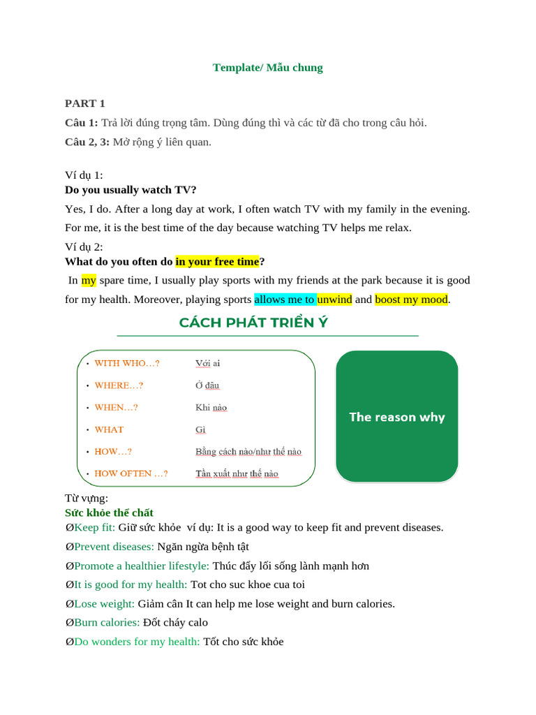 Template Speaking | PDF