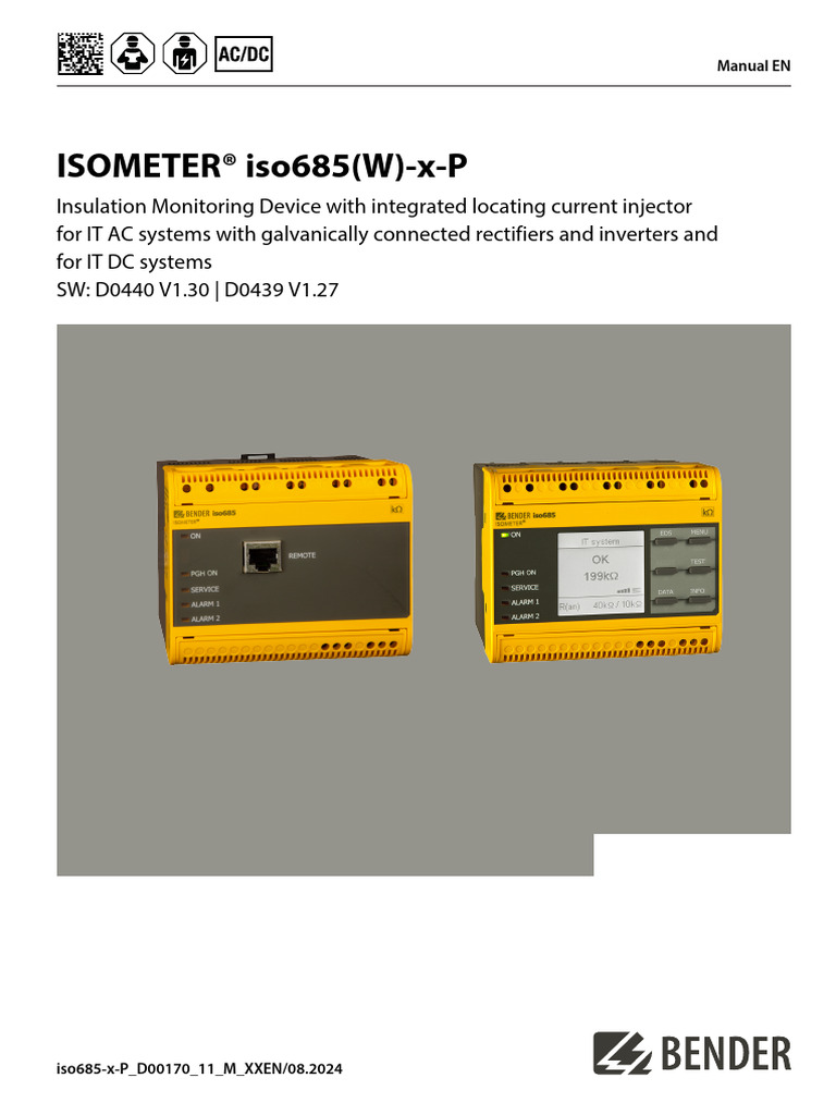 ISOMETER® Iso685 (W) - X-P | PDF | Rectifier | Electricity