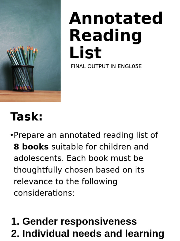 Annotated Reading List | PDF