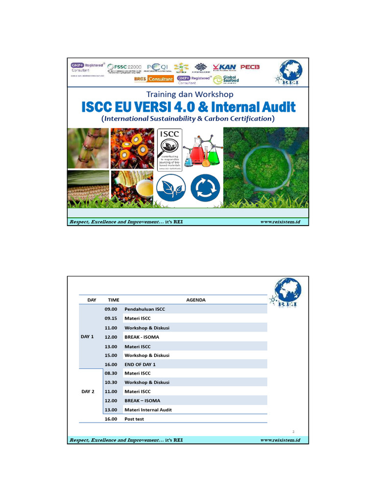 Pelatihan ISCC EU 4.0 dan Audit Internal | PDF