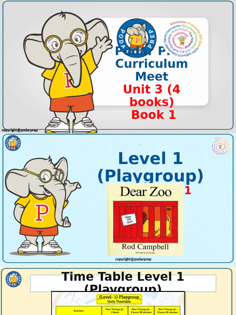PG - Podar Prep Curriculum PPT Unit 3 Book 1 | PDF | Learning | Teachers
