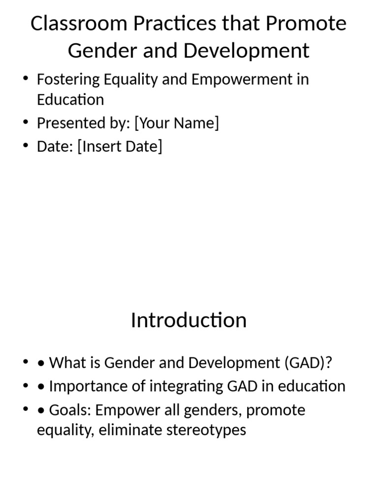Gender-Responsive Education Practices | PDF | Gender And Development ...