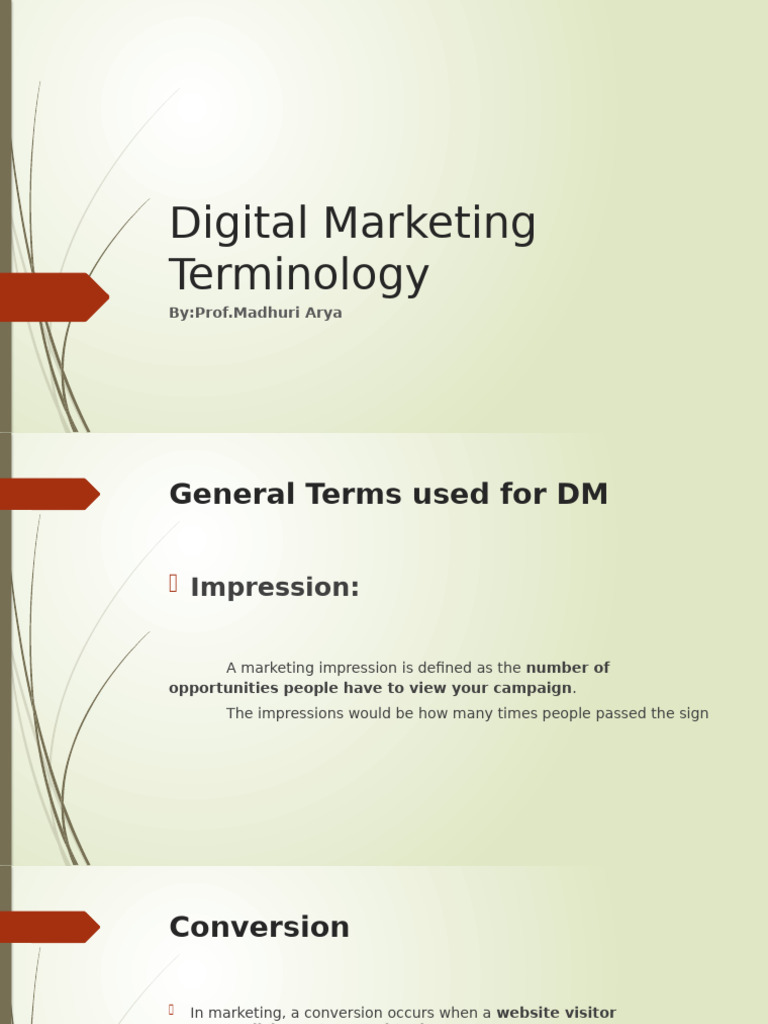 Digital Marketing Terminology Guide | PDF | Human Communication | World ...