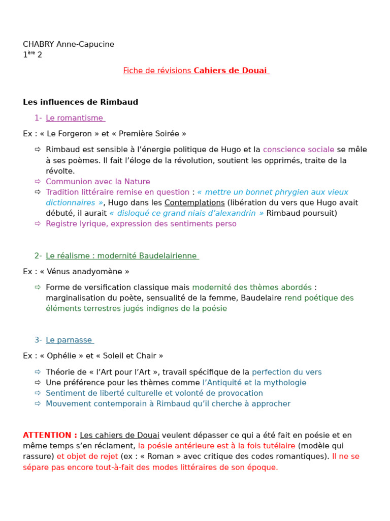 Influences de Rimbaud en poésie | PDF | Poésie | Arthur Rimbaud