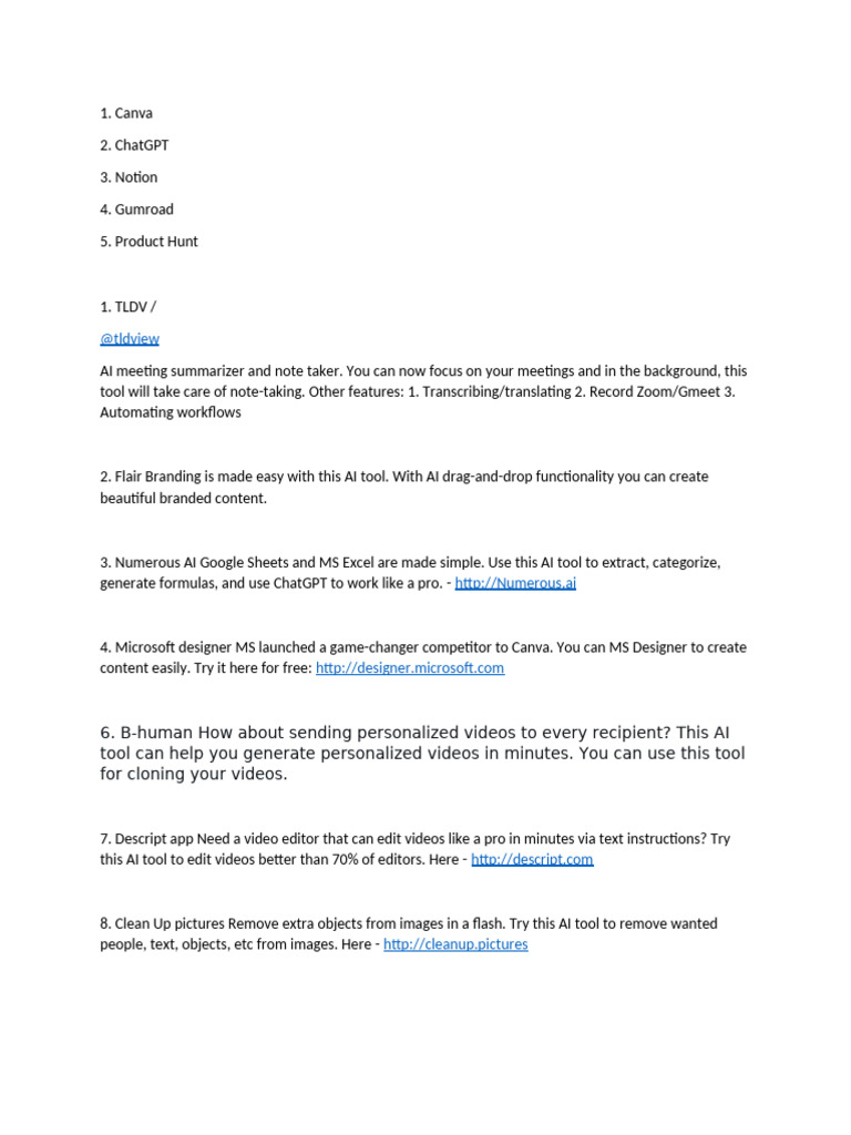 AI Tools for Enhanced Productivity | PDF | Artificial Intelligence ...