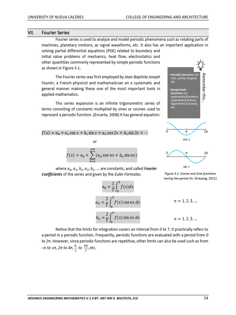 Fourier Series in Engineering Mathematics | PDF | Trigonometric ...