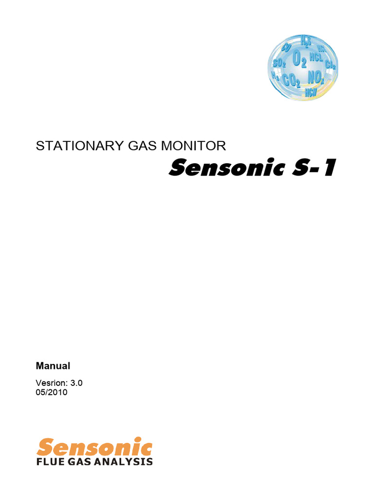Sensonic S-1 Gas Monitor Manual | PDF | Clothes Dryer | Chart