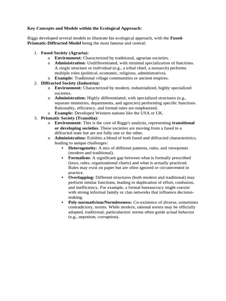 Ecological Models in Public Administration | PDF | Society | Social ...