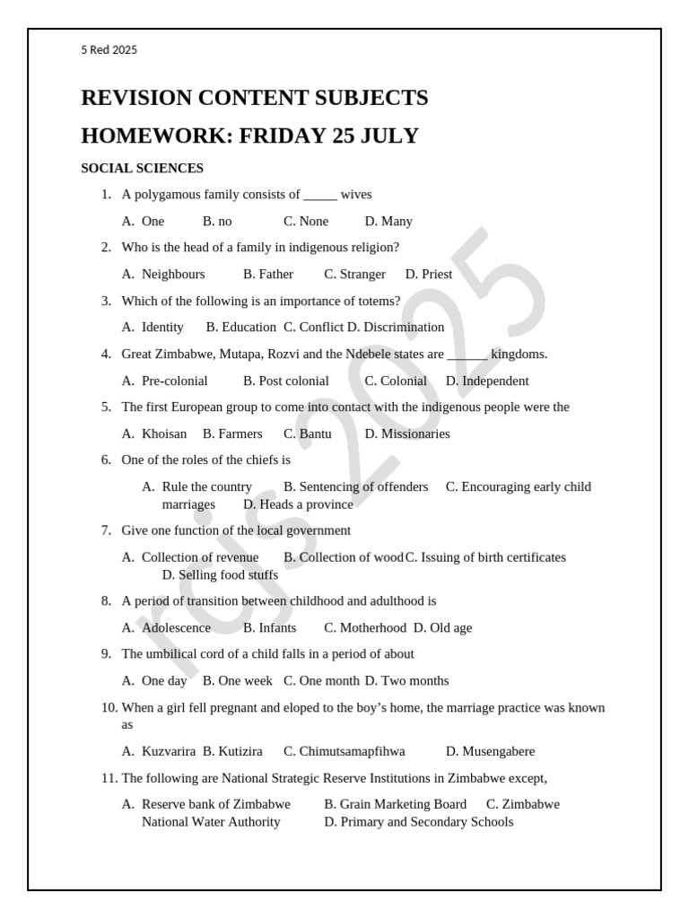 Social Sciences and PE Homework Quiz | PDF | Foods | Soil
