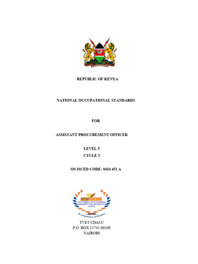 Kenya National Standards for Procurement | PDF | Entrepreneurship ...