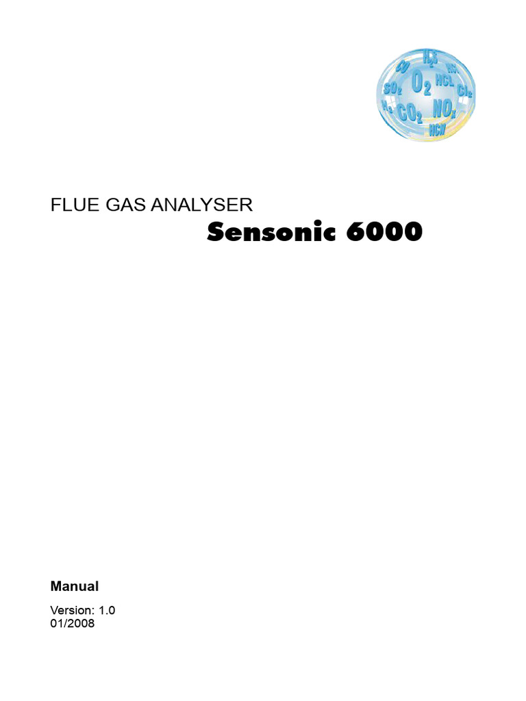 Sensonic 6000 Flue Gas Analyser Manual | PDF | Menu (Computing) | Gases