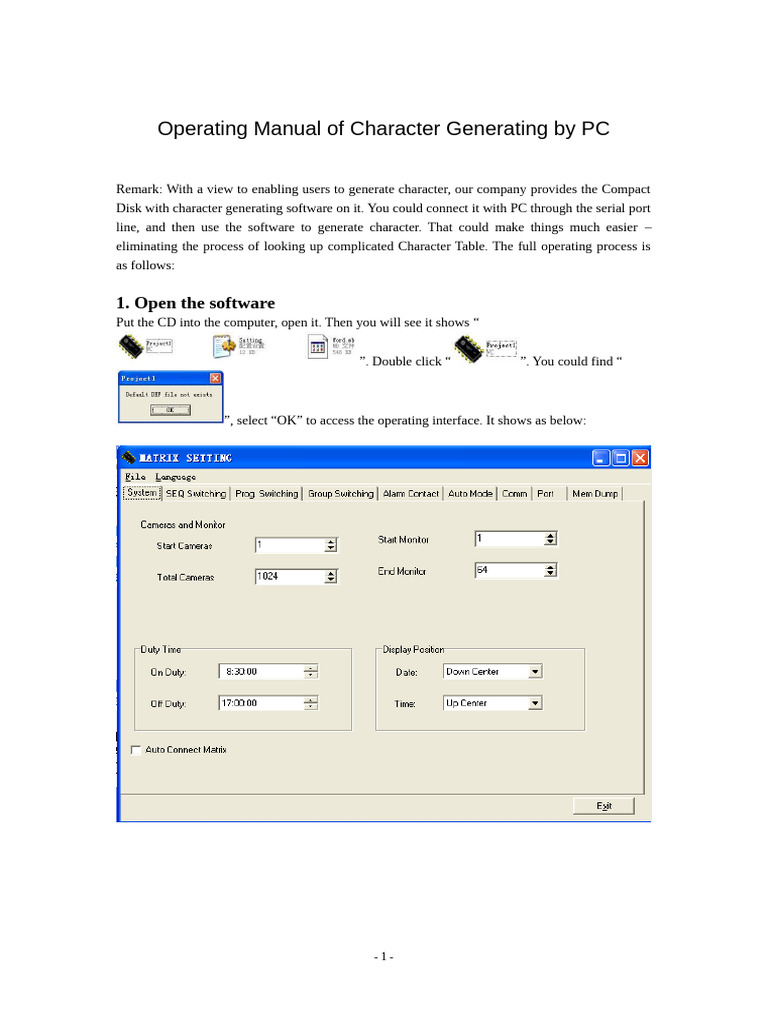 Character Generation Software Manual | PDF | Personal Computers | Input ...