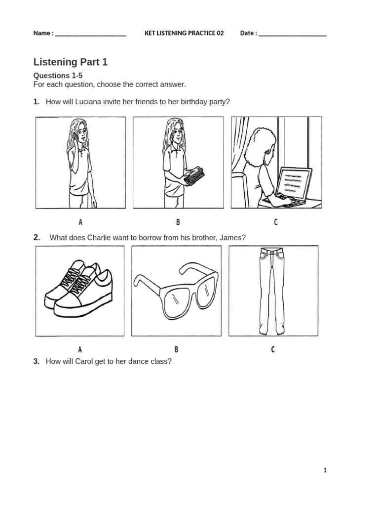 Ket Listening Practice 02 | PDF