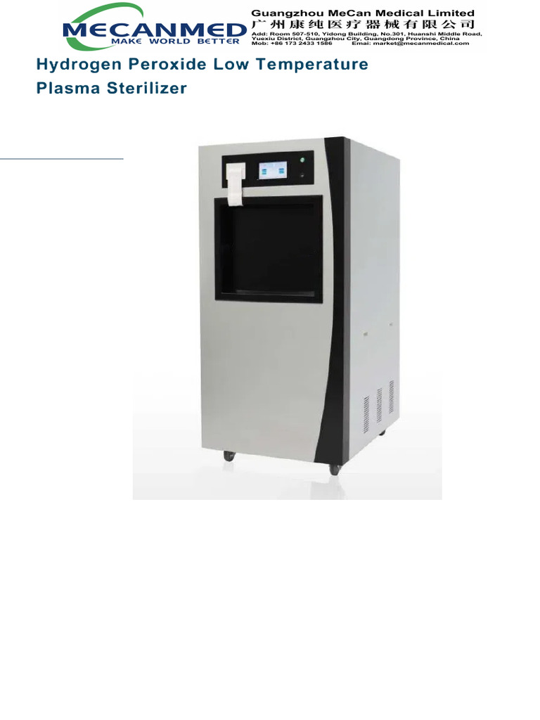 Hydrogen Peroxide Plasma Sterilizer | PDF | Sterilization (Microbiology ...