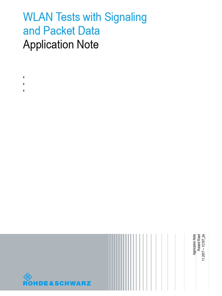WLAN Testing: Signaling & Packet Data | PDF | Ieee 802.11 | Bit Rate
