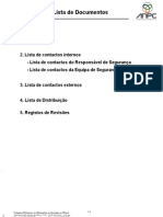 Lista de documentos internos e externos da Protecção Civil