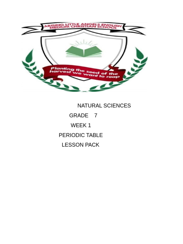Grade 7 Periodic Table Lesson Pack | PDF | Chemical Elements | Periodic ...